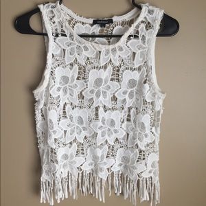 White lace tank
